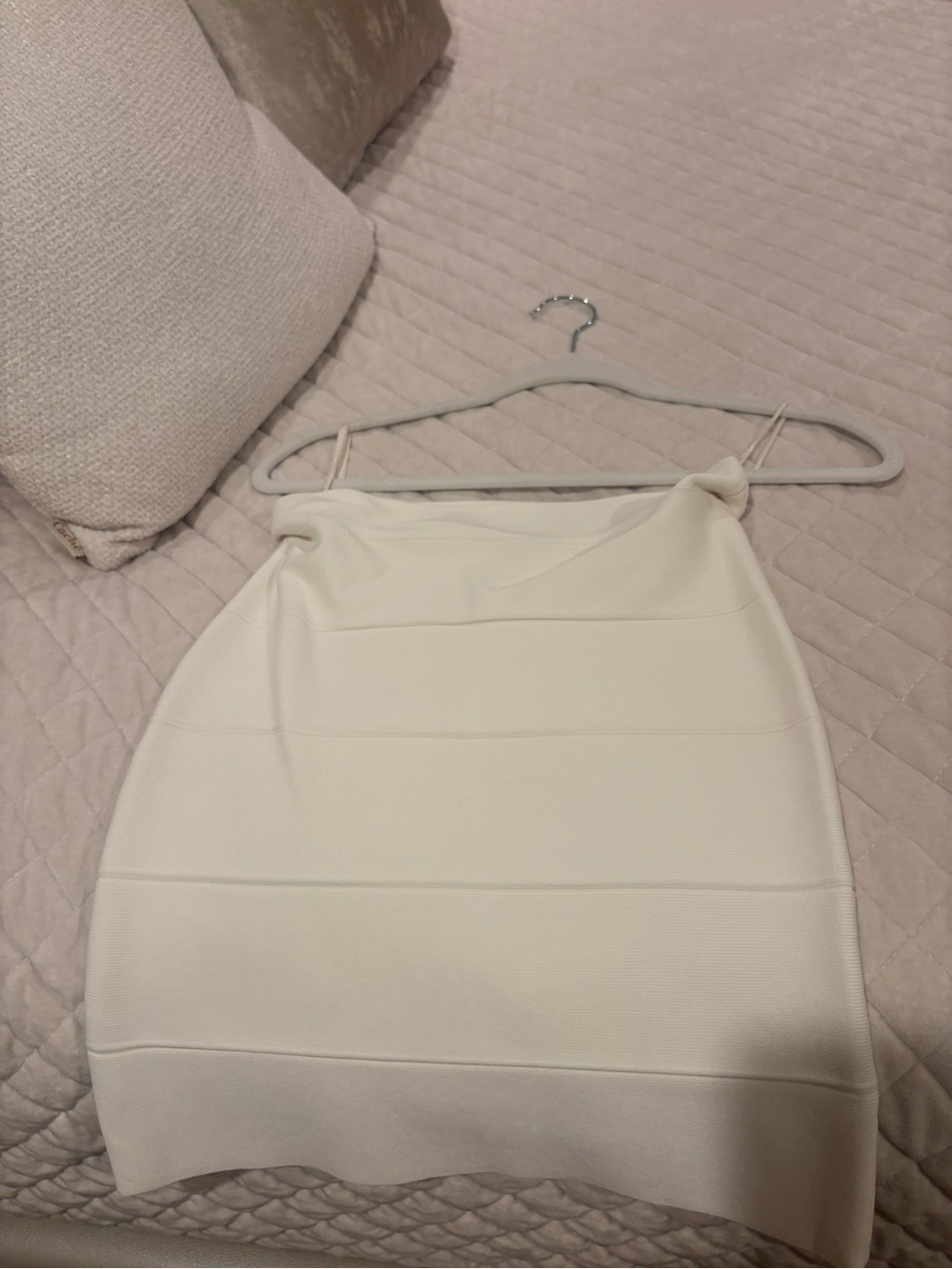 BCBGMaxAzria White Strapless Mini Dress